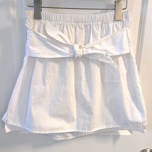 J.O.A. Los Angeles White Mini Skirt w Bow, Women’s Sz S